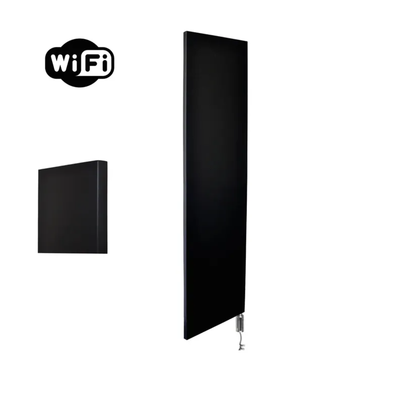 Nieuw Sanicare Denso elektrische radiator 40x180cm zwart mat met WiFi en thermostaat rechts chroom