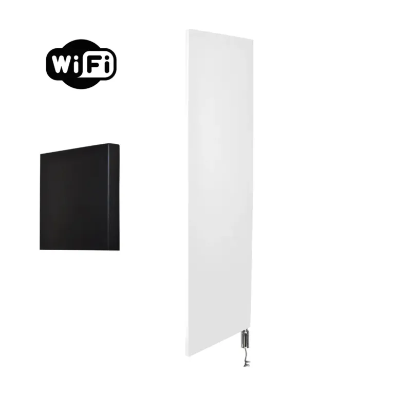 Sanicare Denso elektrische radiator 40x180cm wit mat met WiFi en thermostaat rechts chroom Hoge Kwaliteit