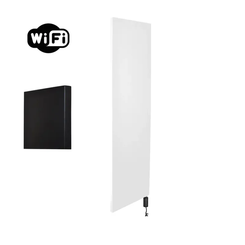 Shop Nu Sanicare Denso elektrische radiator 40x180cm wit mat met WiFi en thermostaat rechts zwart