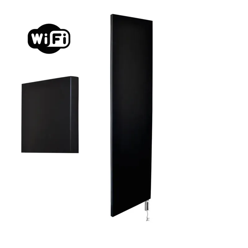 Beste Prijs Sanicare Denso elektrische radiator 40x180cm zwart mat met WiFi en thermostaat rechts wit