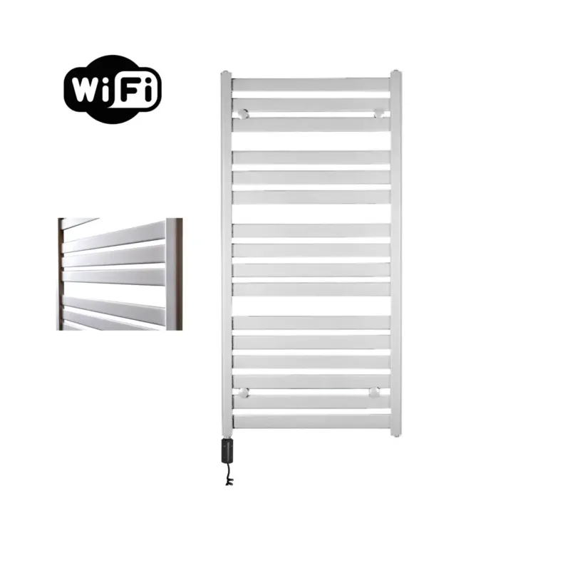 Actieprijs Sanicare Moda elektrische radiator 60x120cm wit mat met WiFi en thermostaat links zwart