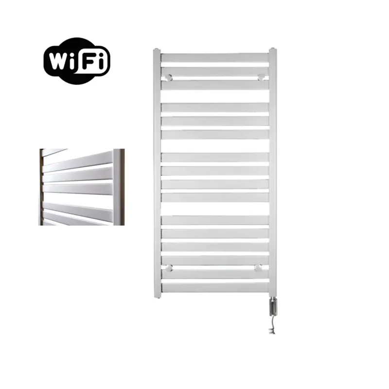 Laatste Versie Sanicare Moda elektrische radiator 60x120cm wit mat met WiFi en thermostaat rechts chroom