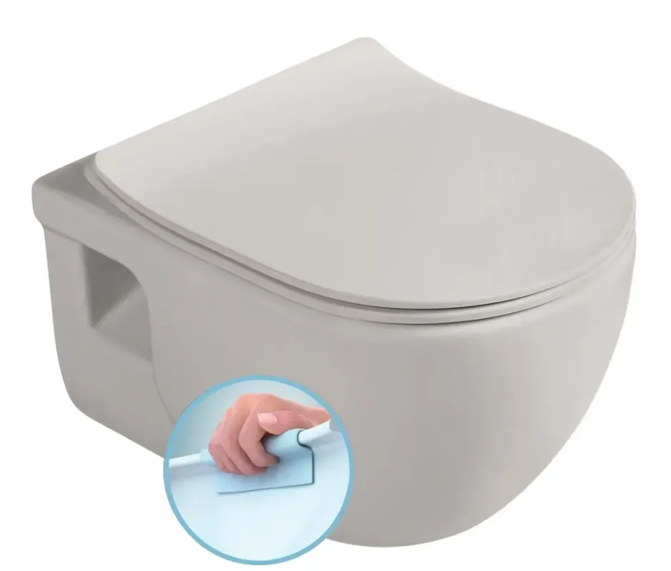 Lage Kosten Sapho Brilla randloze toiletpot 36.5x53cm latte mat