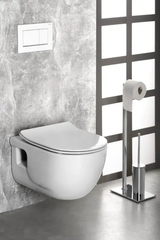 Sapho Brilla randloos toilet met zitting 36.5x53cm wit Tijdelijk Beschikbaar