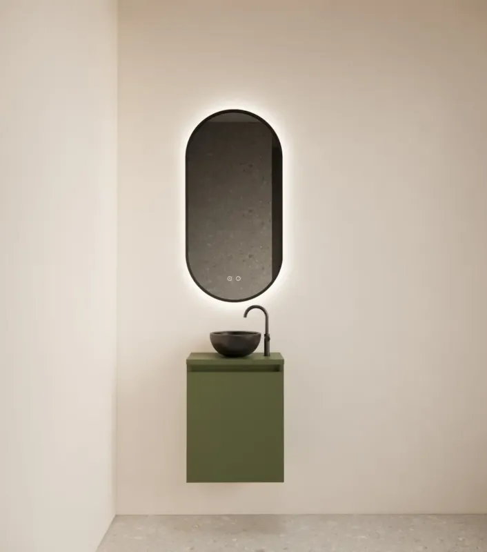 Lage Kosten Gliss Design Echo toiletmeubel 40cm olijfgroen