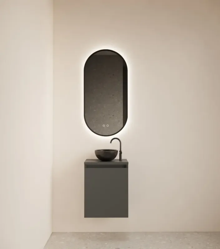 Gliss Design Echo toiletmeubel 40cm graphite Direct Beschikbaar