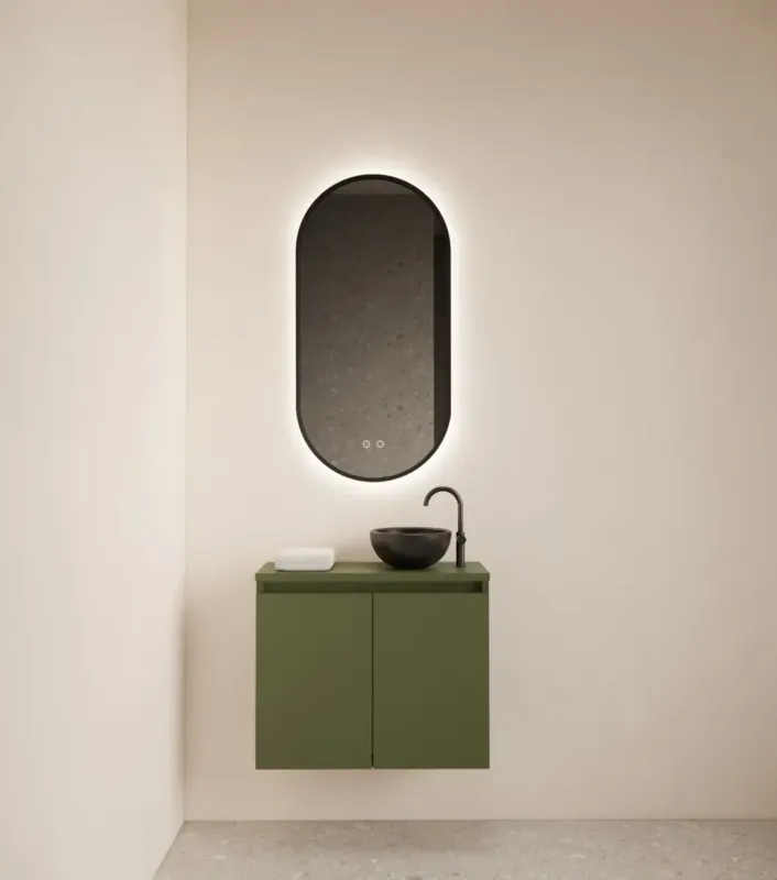 Hete Deal Gliss Design Echo toiletmeubel 60cm olijfgroen