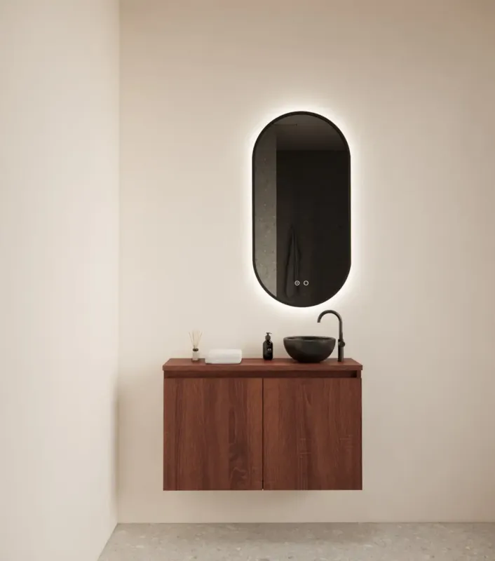 Fabrieksprijs Gliss Design Echo toiletmeubel 80cm choco eiken
