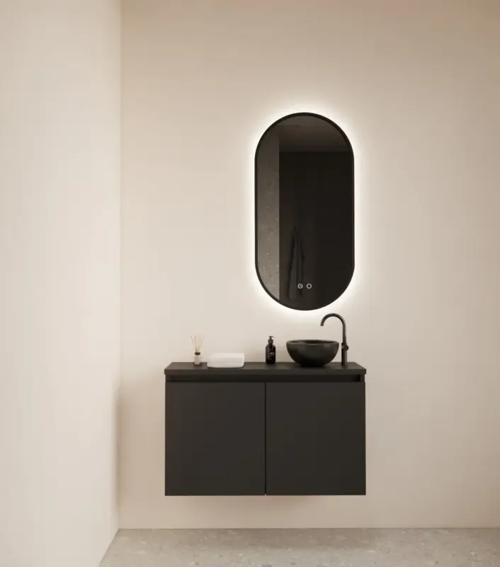 Speciale Aanbieding Gliss Design Echo toiletmeubel 80cm zwart mat
