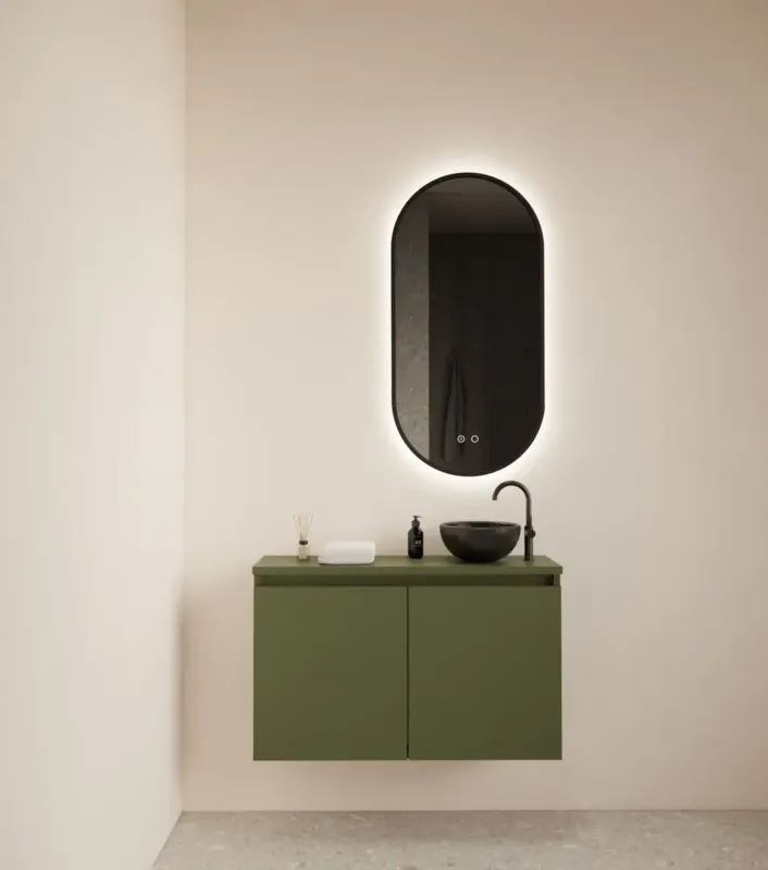 Gliss Design Echo toiletmeubel 80cm olijfgroen Bestel Nu