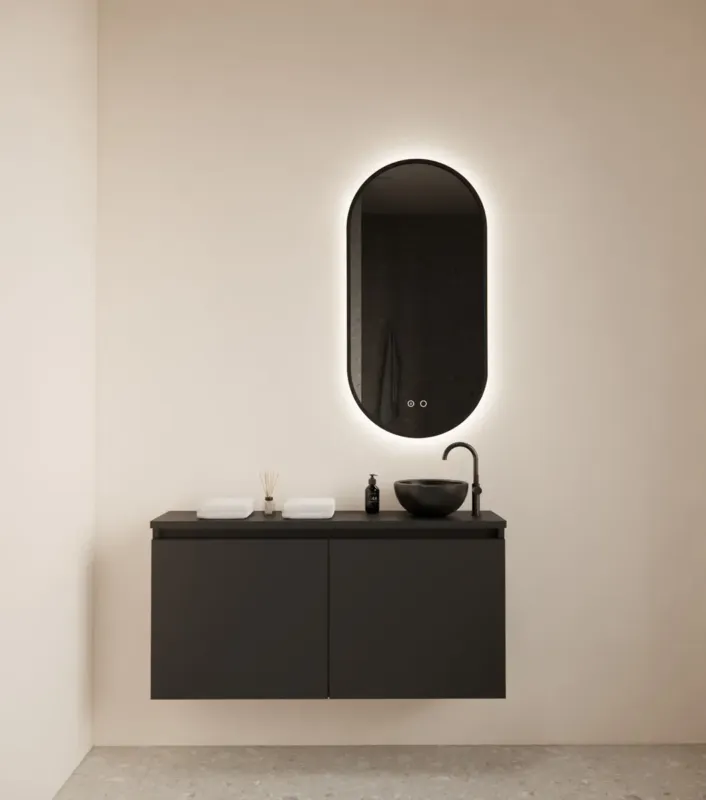 Laatste Versie Gliss Design Echo toiletmeubel 100cm zwart mat