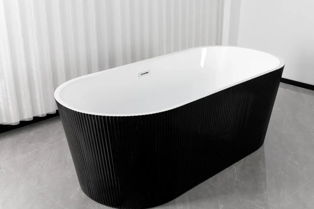 Badstuber Reno vrijstaand bad 170x75x58cm zwart/wit Finale Uitverkoop