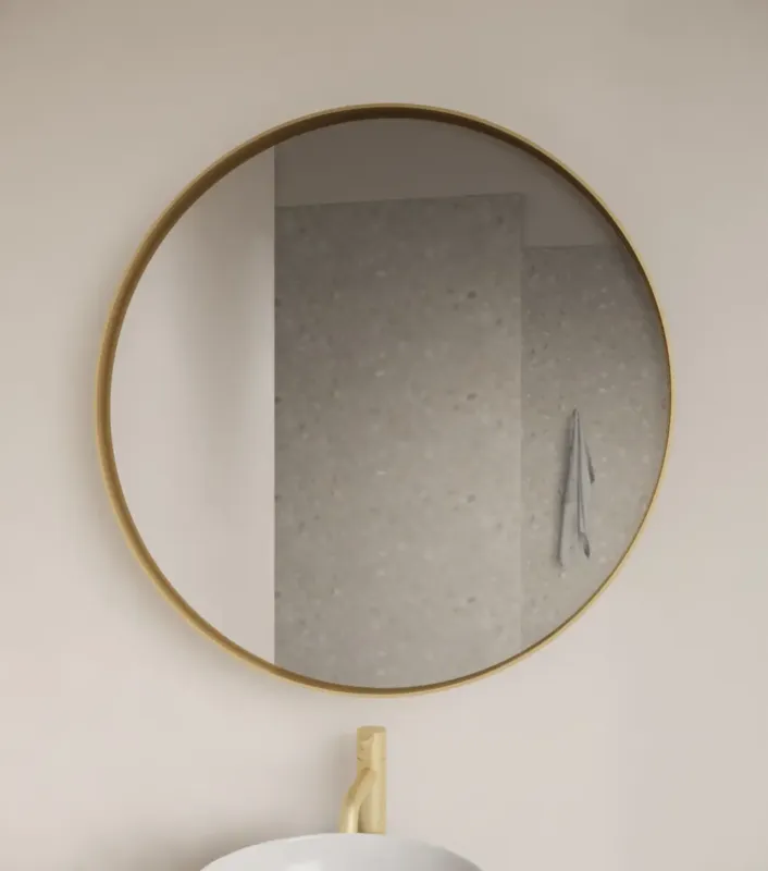Uitverkoop Gliss Design Asteri ronde spiegel 100cm mat goud