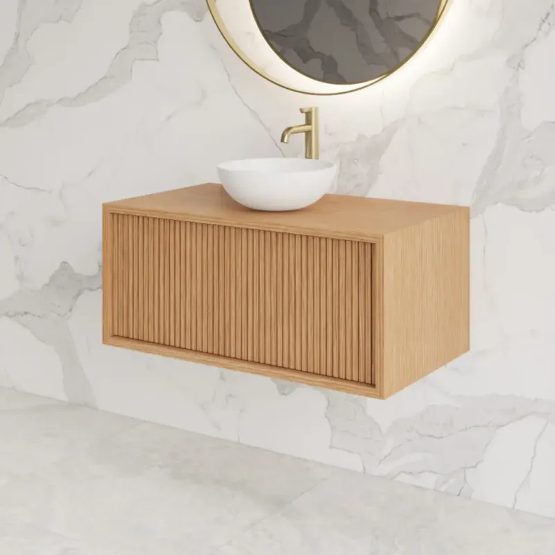 Voordeelprijs Gliss Design Heronimus badmeubel met ribbelfront 60cm pure