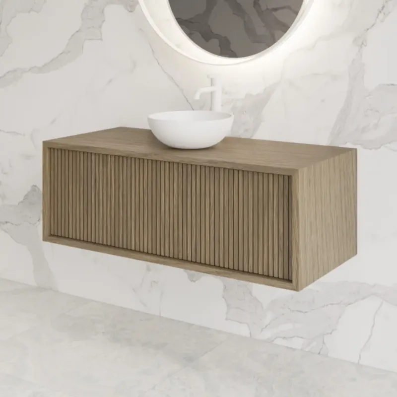 Laatste Kans Gliss Design Heronimus badmeubel met ribbelfront 100cm ash grey