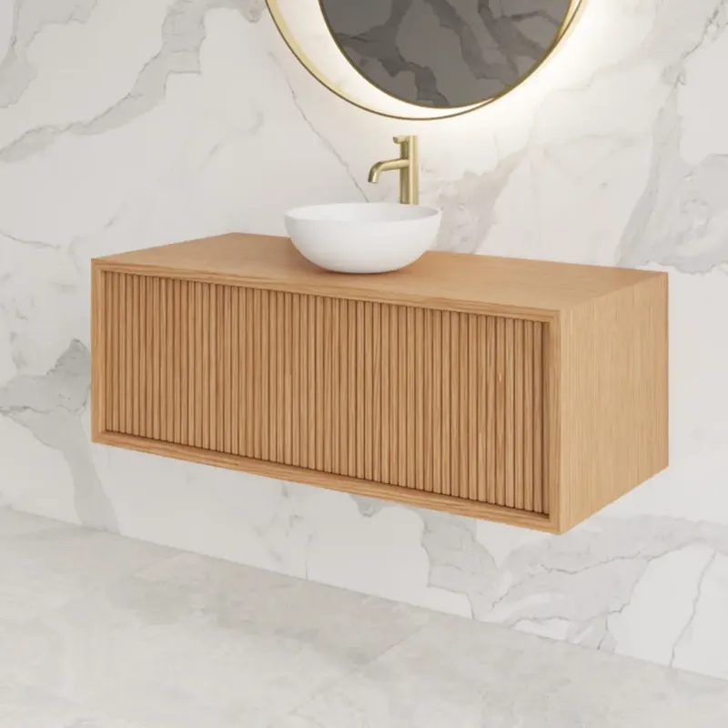 Gliss Design Heronimus badmeubel met ribbelfront 100cm pure Flitsaanbieding