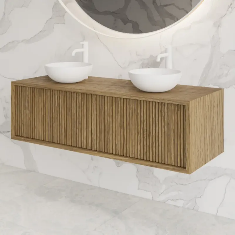 Gliss Design Heronimus badmeubel met ribbelfront 120cm castle brown Populair