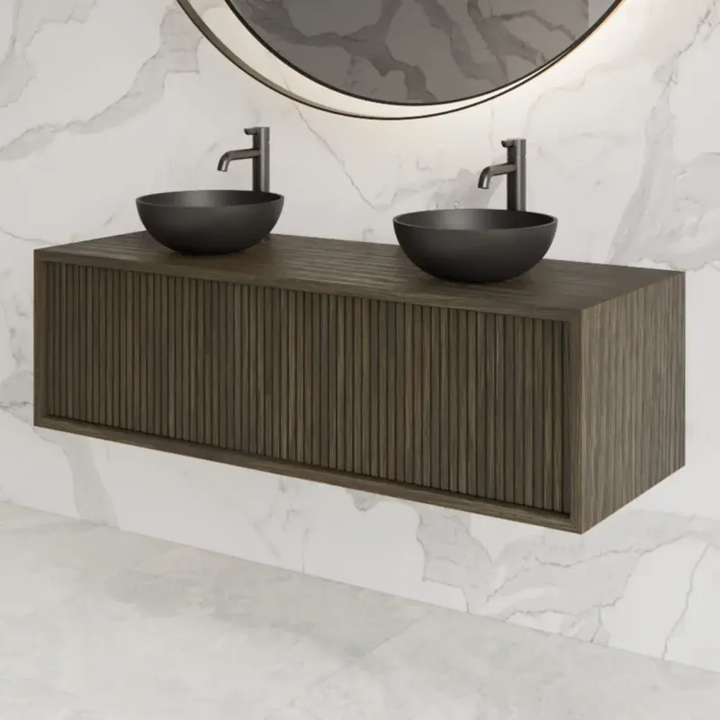 Koopje Gliss Design Heronimus badmeubel met ribbelfront 120cm charcoal