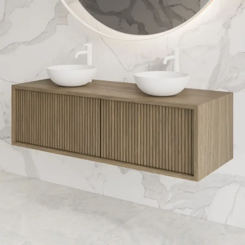 Nieuw Gliss Design Heronimus badmeubel met ribbelfront 120cm met 2 lades ash grey
