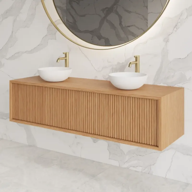 Gliss Design Heronimus badmeubel met ribbelfront 140cm pure Uitverkoop