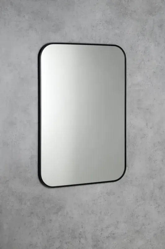 Sapho Arowana spiegel met ronde hoeken 60x80cm zwart Hoge Kwaliteit
