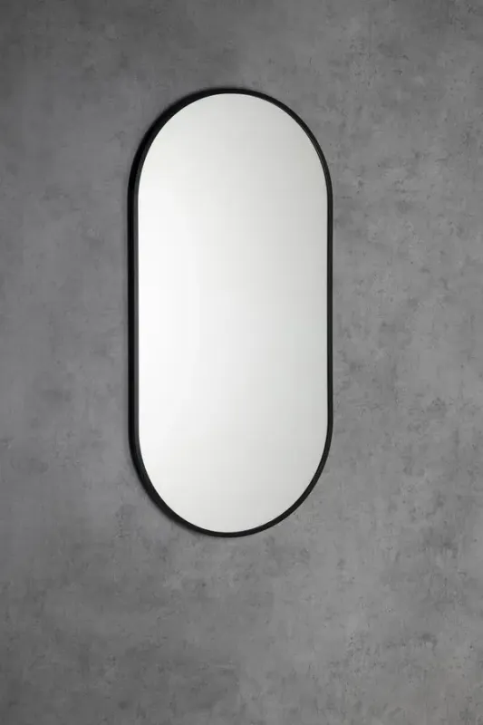 Gereduceerde Prijs Sapho Arowana ovale spiegel 45x90cm zwart