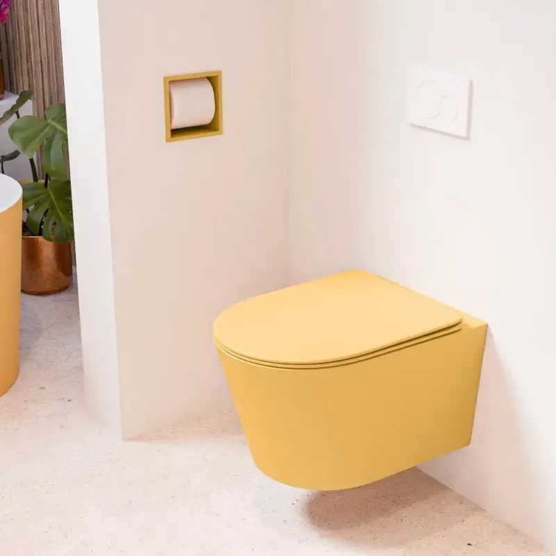 Mondiaz Lavie toiletpot randloos met softclose zitting ocher Beperkte Voorraad