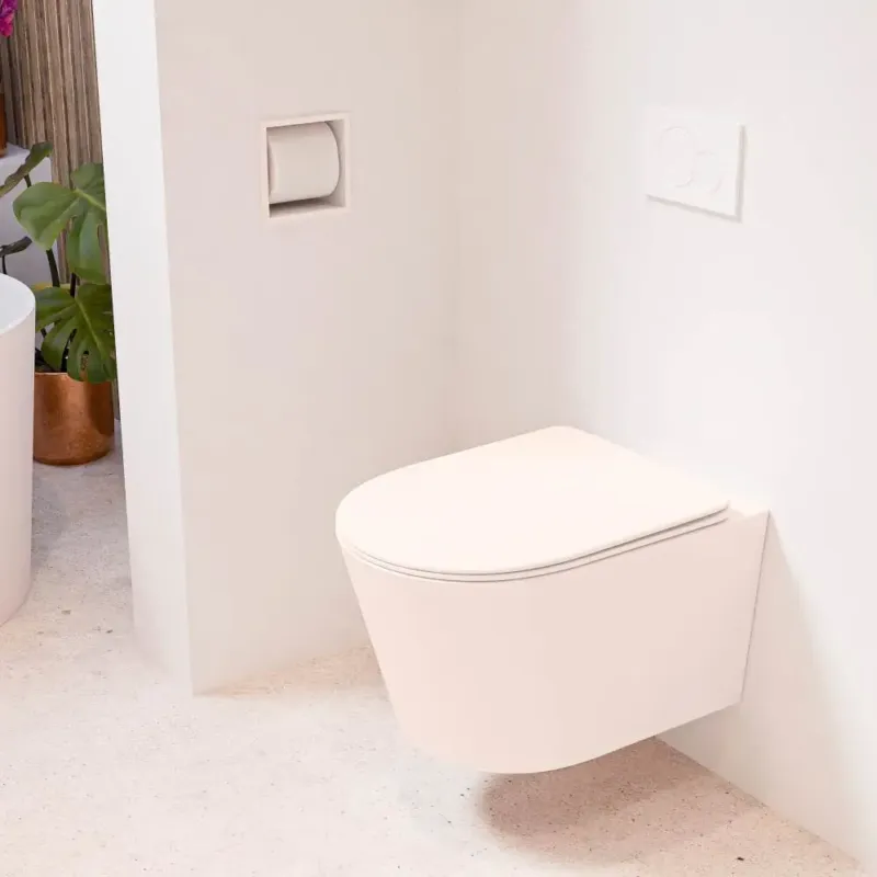 Mondiaz Lavie toiletpot randloos met softclose zitting rosee Favoriet