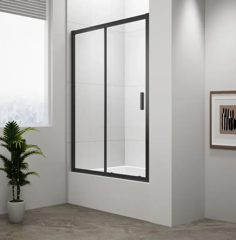 Polysan Deep Black schuif douchedeur 120x165cm zwart mat Direct Beschikbaar