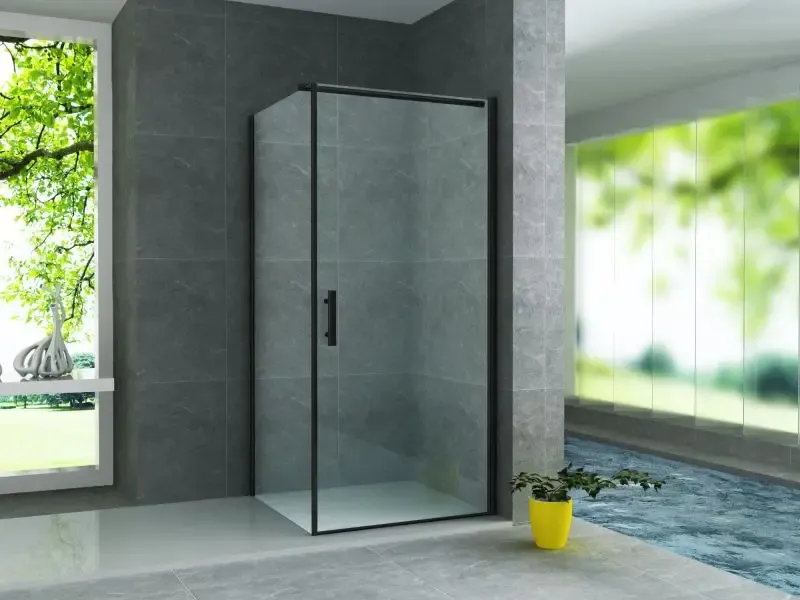 Rechtstreeks Van De Fabrikant Sanigoods Momo douchecabine met draaideur 90x90cm zwart mat