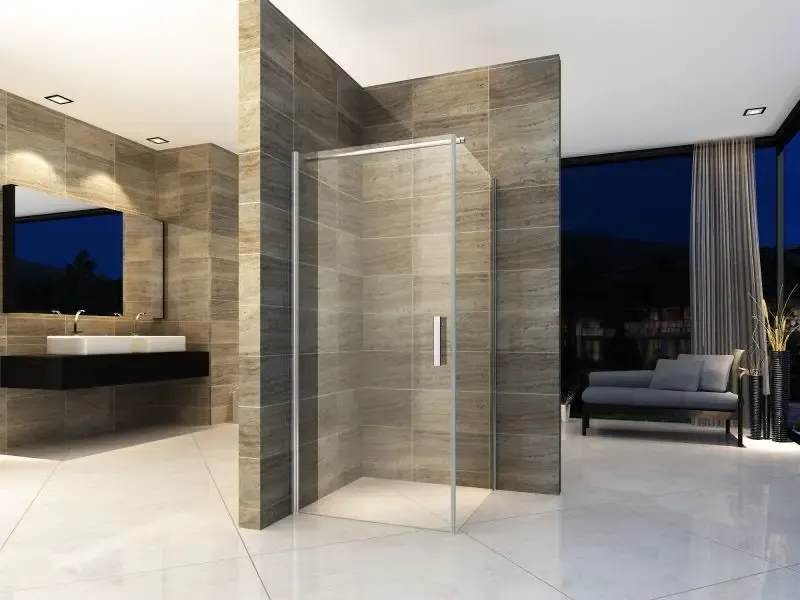 Sanigoods Momo douchecabine met draaideur 90x90cm chroom Direct Verzonden