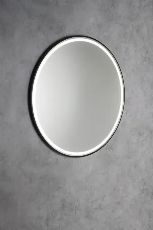Koopje Sapho Kadris ronde spiegel met verlichting 60cm zwart