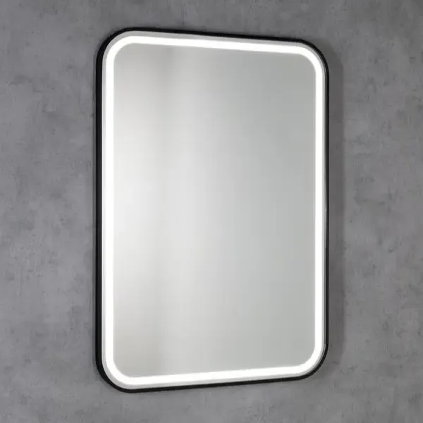 Tijdelijk Beschikbaar Sapho Cetis zwarte spiegel met LED-verlichting 60x80cm
