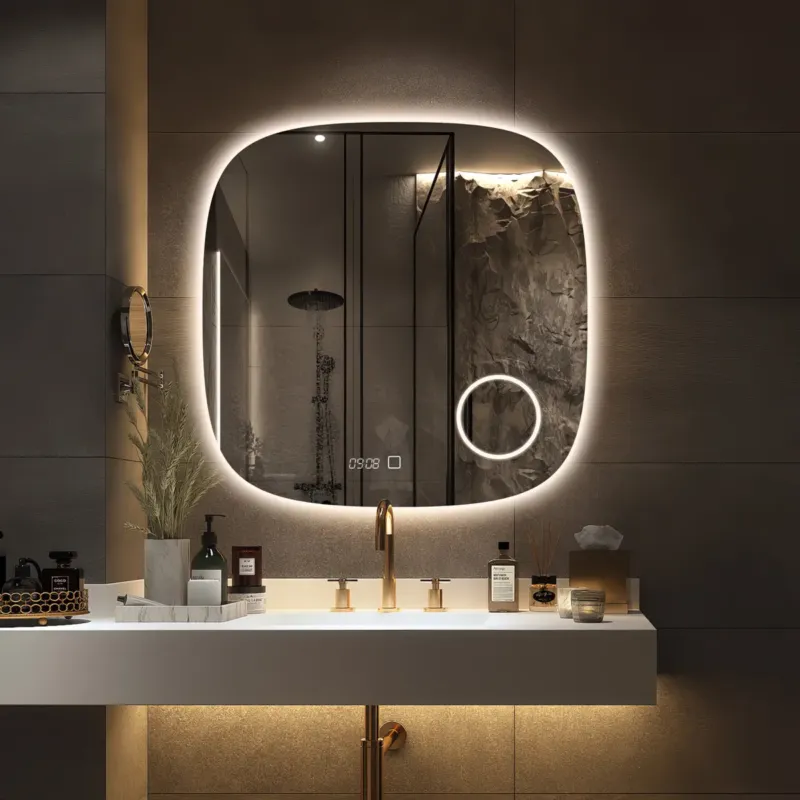 Nieuw Saniclear Shave Deens ovale spiegel 80x80cm met verlichting, verwarming en vergrootglas