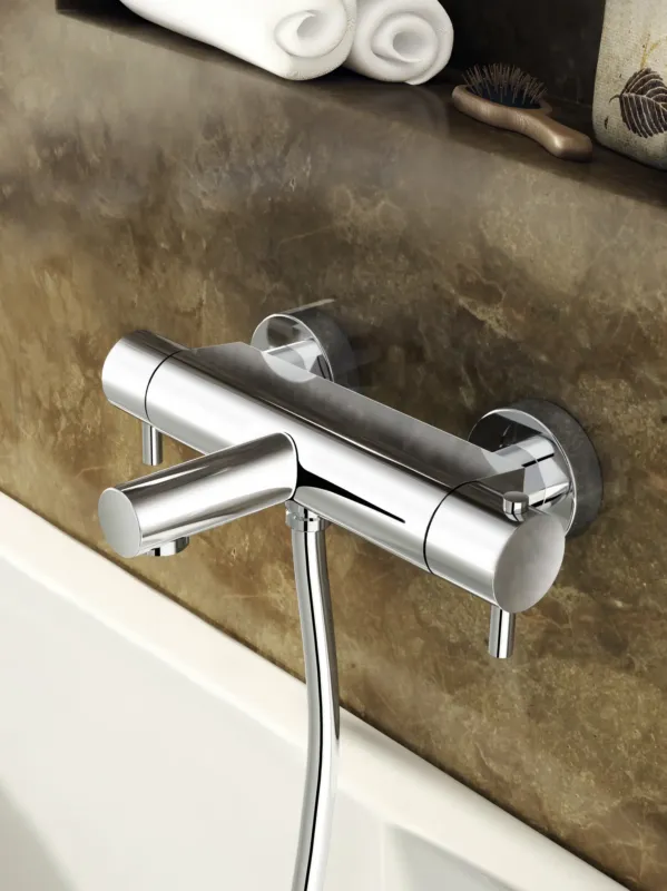 Hotbath Buddy/Laddy Thermostatische Badkraan met uitloop zwart B022 Goedkoop