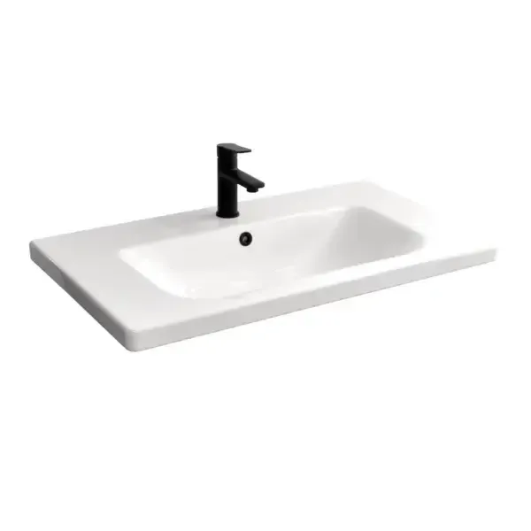 Beste Prijs Sanicare Q18 keramische wastafel 80cm met kraangat wit glans