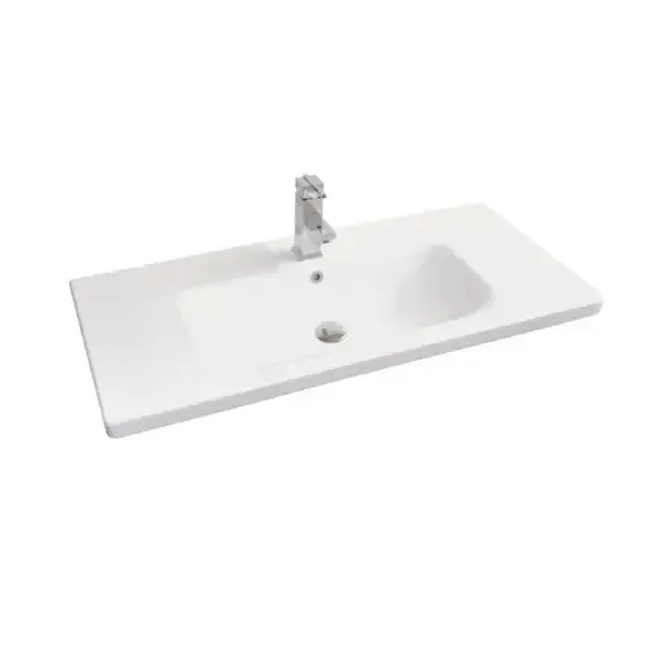 Sanicare Q18 keramische wastafel 100cm met kraangat wit glans Beperkte Voorraad