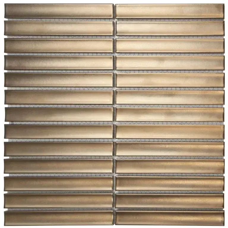 The Mosaic Factory Sevilla smalle vinger 2cm mozaïek tegels 30x30 bronze metallic Direct Beschikbaar