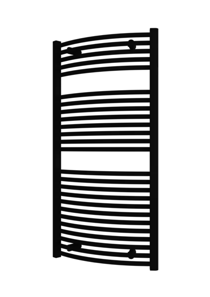 Weekendaanbieding Plieger Palermo NXT gebogen radiator 50x117.5cm zwart grafiet