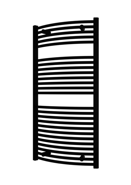 Plieger Palermo NXT gebogen radiator 60x117.5cm zwart glans Exclusieve Aanbieding