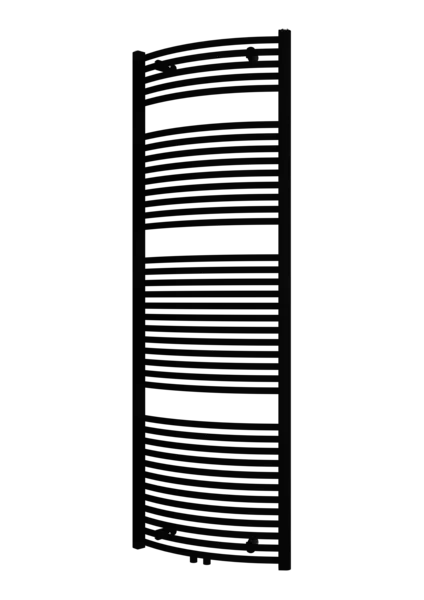 Veilige Betaling Plieger Palermo NXT gebogen radiator midden-onder 50x177.5cm zwart glans