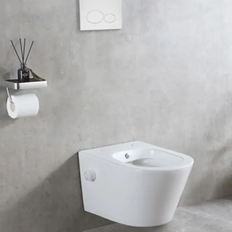 Flitsaanbieding Mueller Afesta randloos toiletpot met bidetsproeier warm/koud wit glans