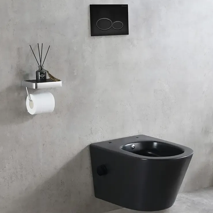 Mueller Afesta randloos toiletpot met bidetsproeier warm/koud zwart mat Speciale Aanbieding