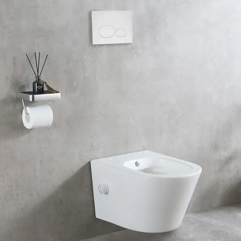 Mueller Afesta randloos toiletpot met bidetsproeier warm/koud wit mat Must-Have