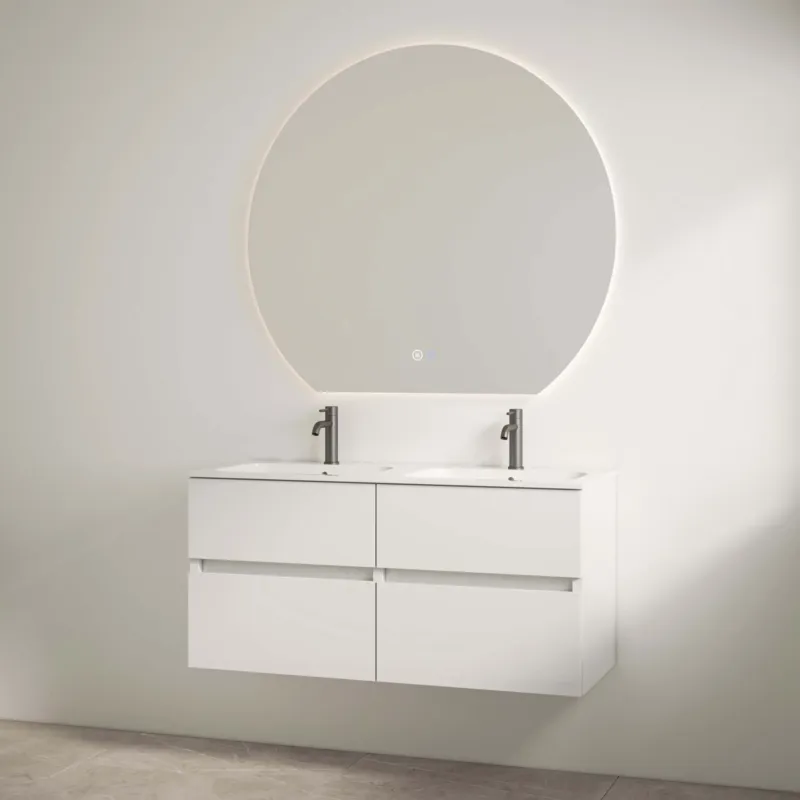 Best Design Bora badmeubel duo met 2 kraangaten 120cm wit glans Goedkoop