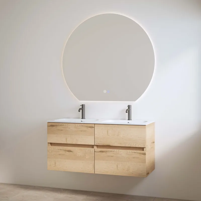 Best Design Bora badmeubel duo met 2 kraangaten 120cm eiken Koop Vandaag
