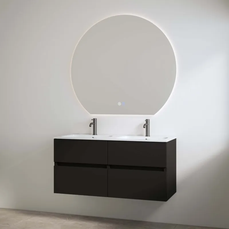 Direct Verzonden Best Design Bora badmeubel duo met 2 kraangaten 120cm zwart mat
