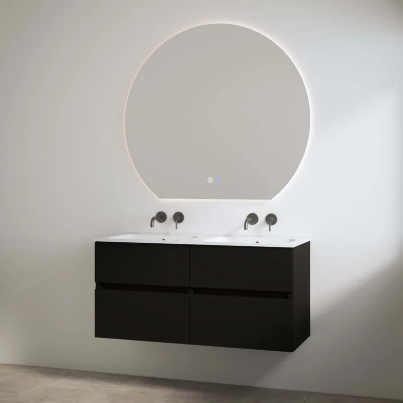 Best Design Bora badmeubel duo zonder kraangaten 120cm zwart mat Korting