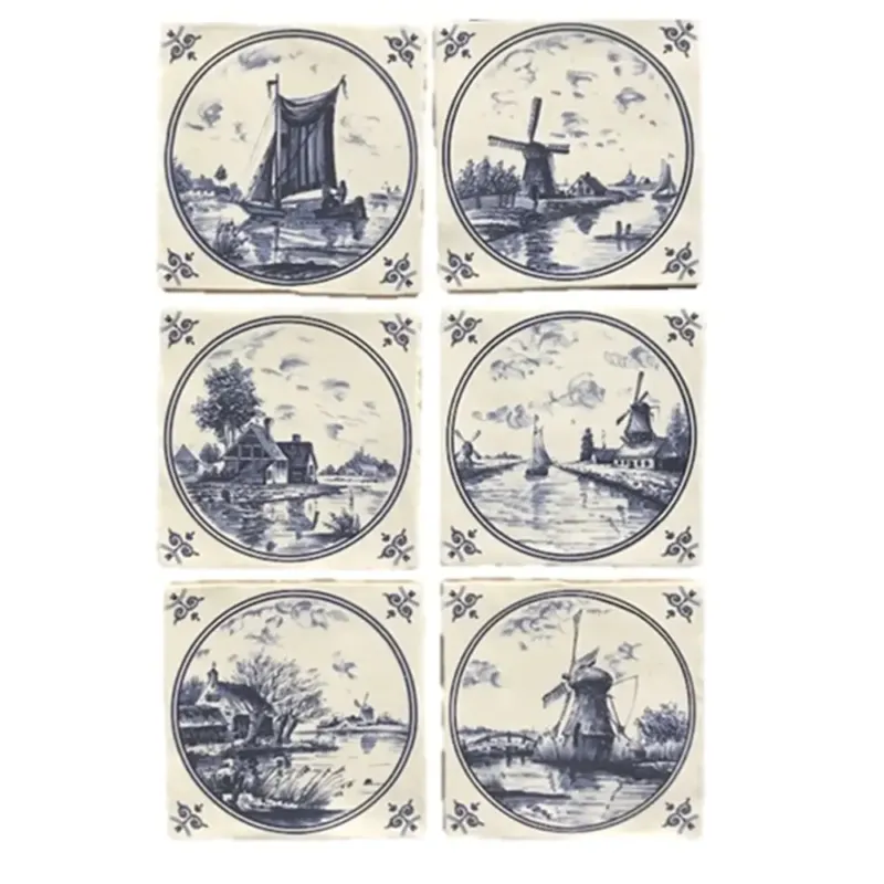 Terre d‘Azur Friesland wandtegel met decor 13x13cm ivoor - 6 stuks Op = Op