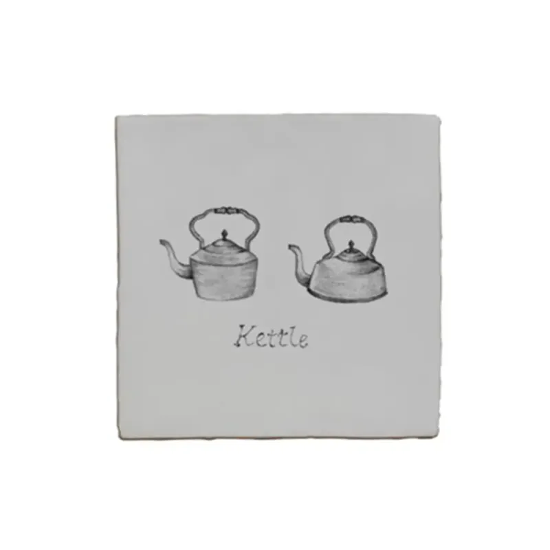 Terre d‘Azur Malaga wandtegel met decor ketel 13x13cm beige Finale Uitverkoop
